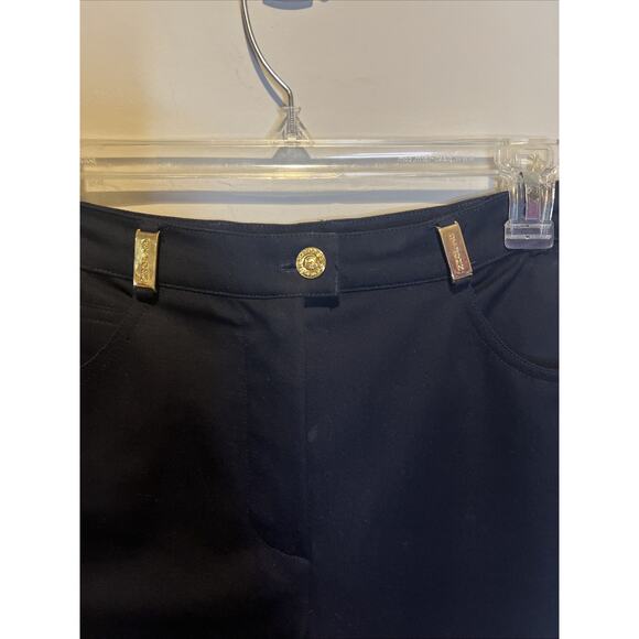 St. John Sport By Marie Gray Straight Leg Black Pants Sz 4 - Picture 2 of 8